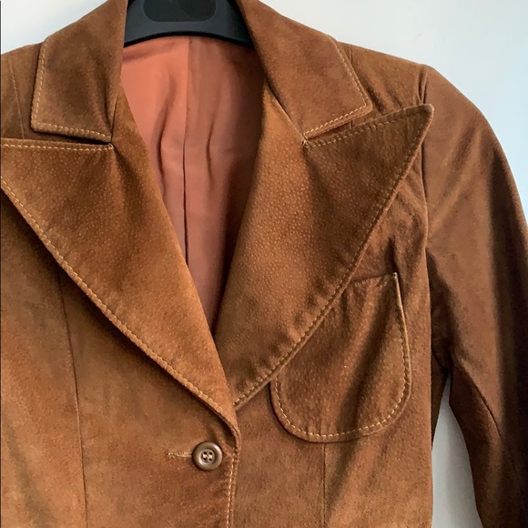 Vintage Suede Leather Blazer Jacket - Picture 2 of 15
